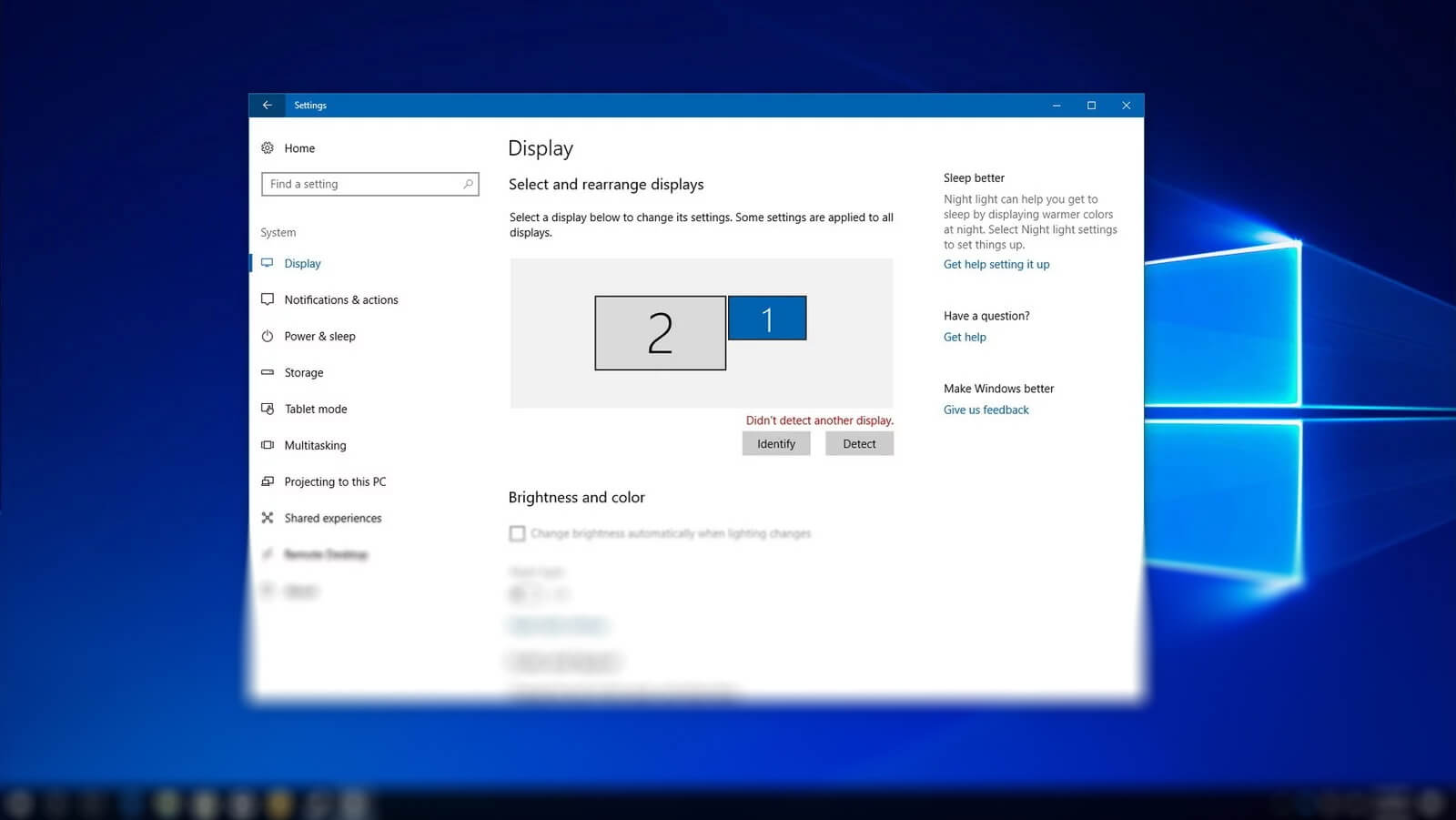Windows 10 Display Settings - Second Monitor not Detected