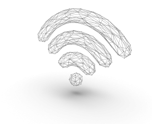 Business WiFi Network Wireframe Symbol